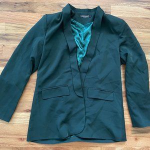 Urban Coco Women Open Front Blazer Jacket Size L Green Long Sleeve